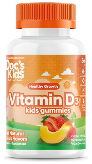 Doctor's Best Doc's Kids 60 Gomitas De Vitamina D3 Para Niños, 1000iu, Apoya Huesos Y Dientes Saludables