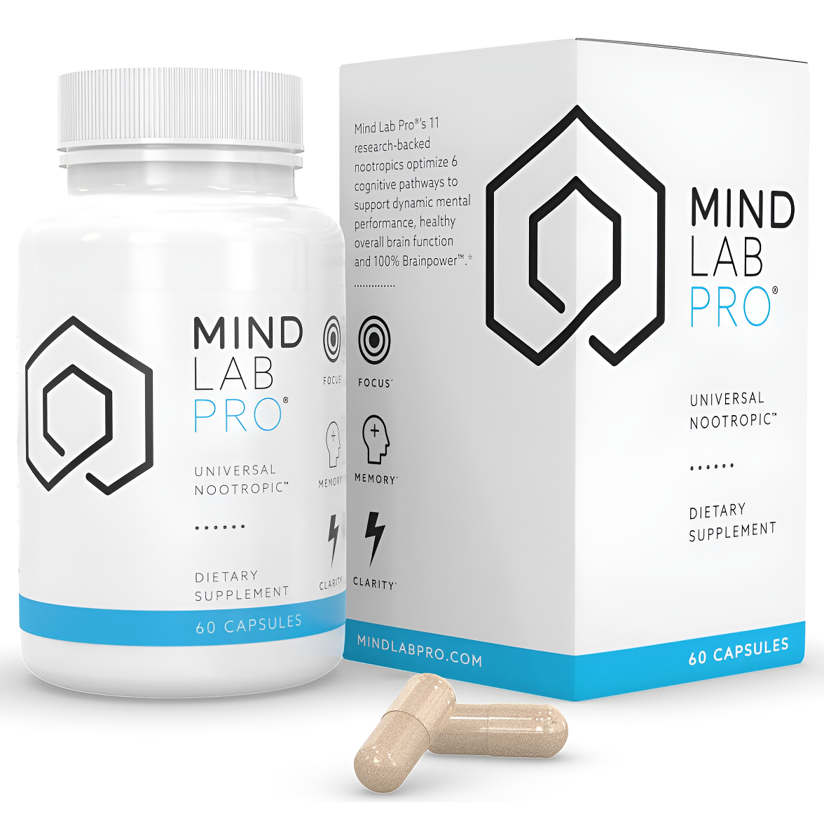 Mind Lab Pro® Universal Nootropic Suplemento Potenciador Cerebral Para Concentración, Memoria, Claridad, Energía, 60 C