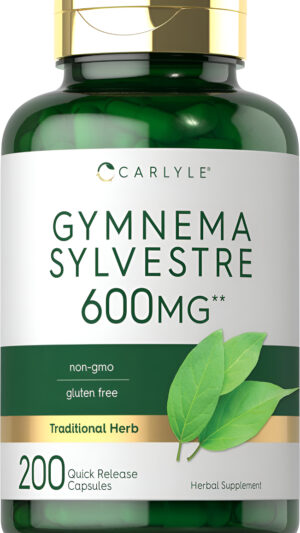 Carlyle Gymnema Sylvestre Cápsulas | 200 Unidades | Sin Omg Y Sin Gluten