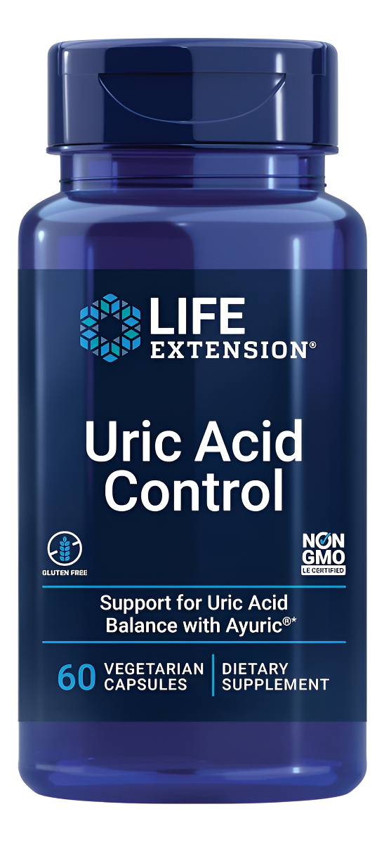 Life Extension Control De Ácido Úrico - Suplemento De Extracto De Fruta Ayuric Terminalia Bellerica - Apoya El Nivel Sa