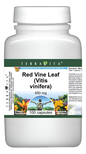 Terravita Hoja De Vid Roja (vitis Vinifera) - 450 Mg (100 Cápsulas, Zin: 511411) - Paquete De 3