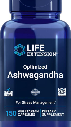 Life Extension Ashwagandha Optimizada, 150 Cápsulas Vegetarianas Sin Omg, Sin Gluten, Cápsulas Vegetarianas