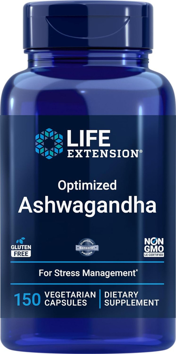 Life Extension Ashwagandha Optimizada, 150 Cápsulas Vegetarianas Sin Omg, Sin Gluten, Cápsulas Vegetarianas