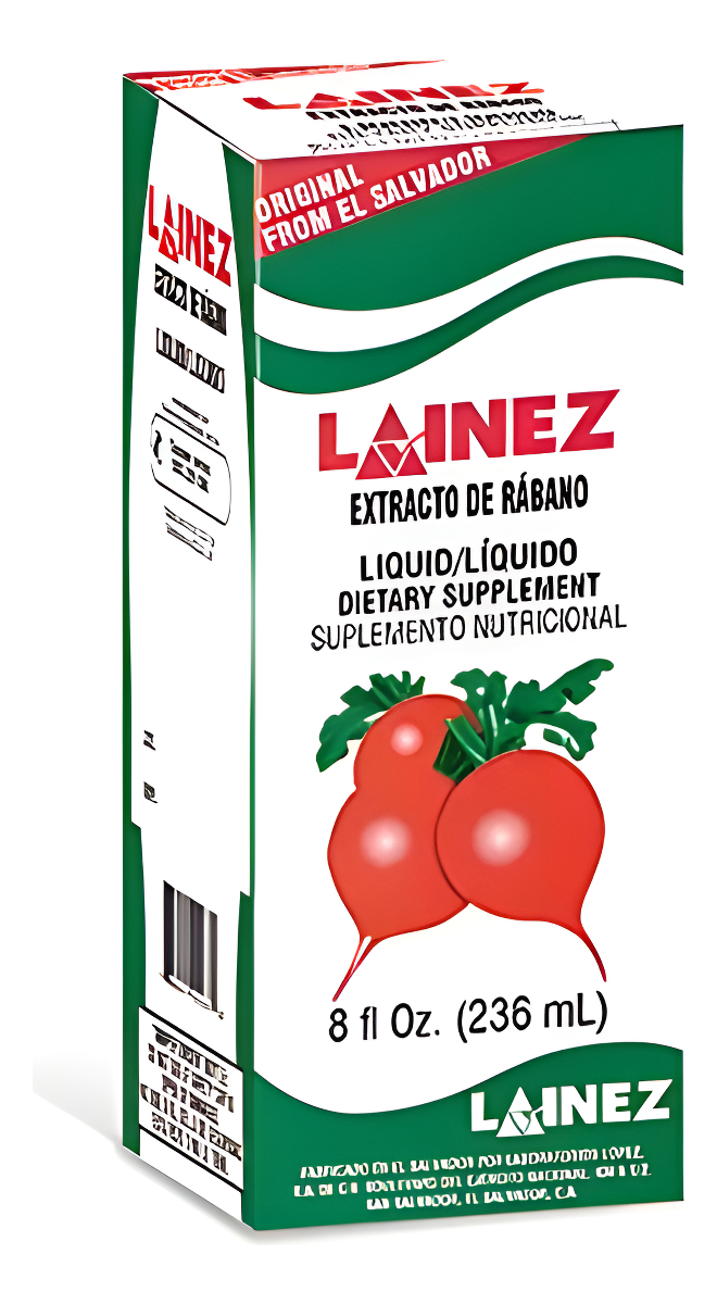 Lainez Suplemento Dietético Líquido Suplemento Natural De Jarabe De Rábano De 8 Onzas Líquidas