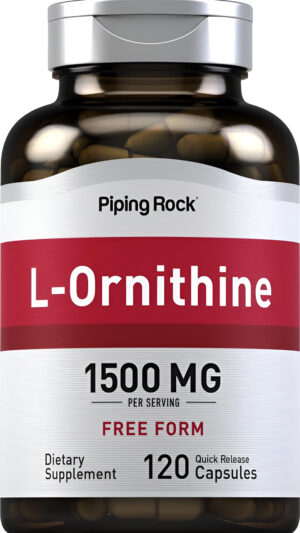 Piping Rock L-ornitina 1500 Mg | 120 Cápsulas | Forma Libre | Suplemento Sin Omg, Sin Gluten