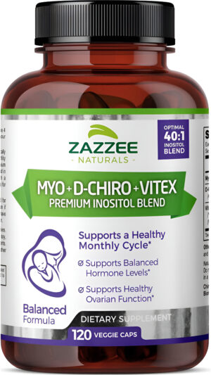 Zazzee Myo-inositol + D-chiro Inositol + Vitex 120 Cápsulas Veganas