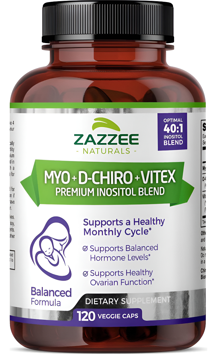 Zazzee Myo-inositol + D-chiro Inositol + Vitex 120 Cápsulas Veganas