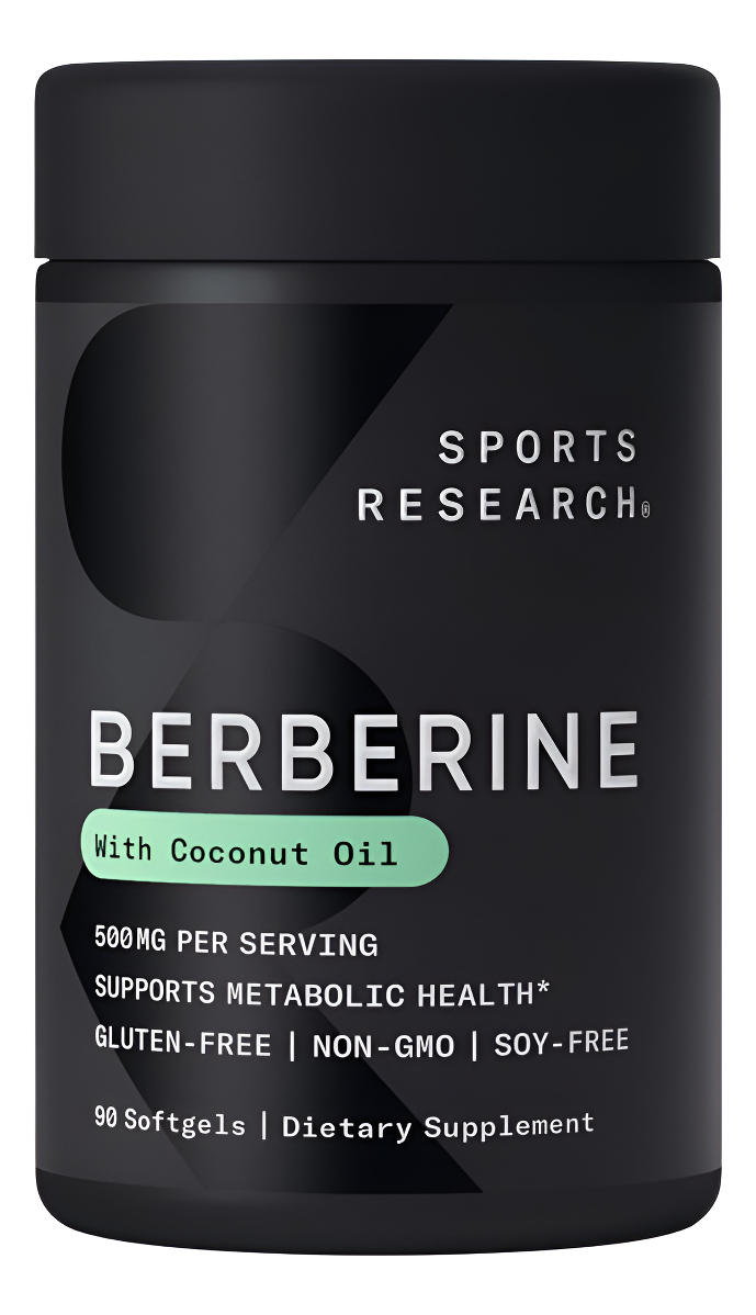 Sports Research Suplemento De Berberina Con Aceite De Coco, Apoyo Metabólico A Base De Hierbas Y Ayurvédicas Para La Sa