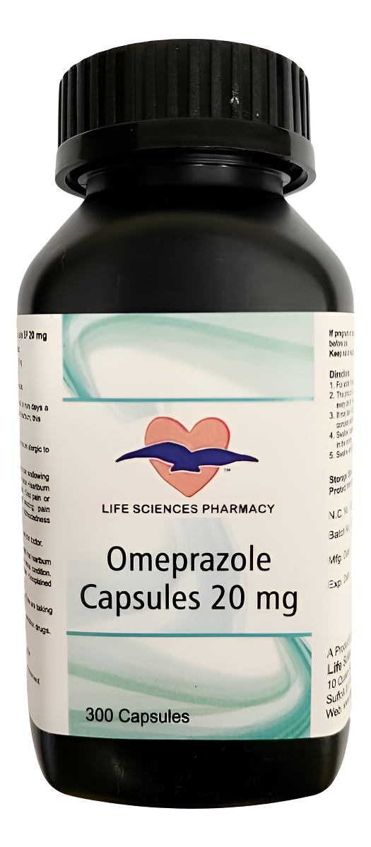 Life Science Pharmacy, Omeprazol 20 Mg, 300 Cápsulas