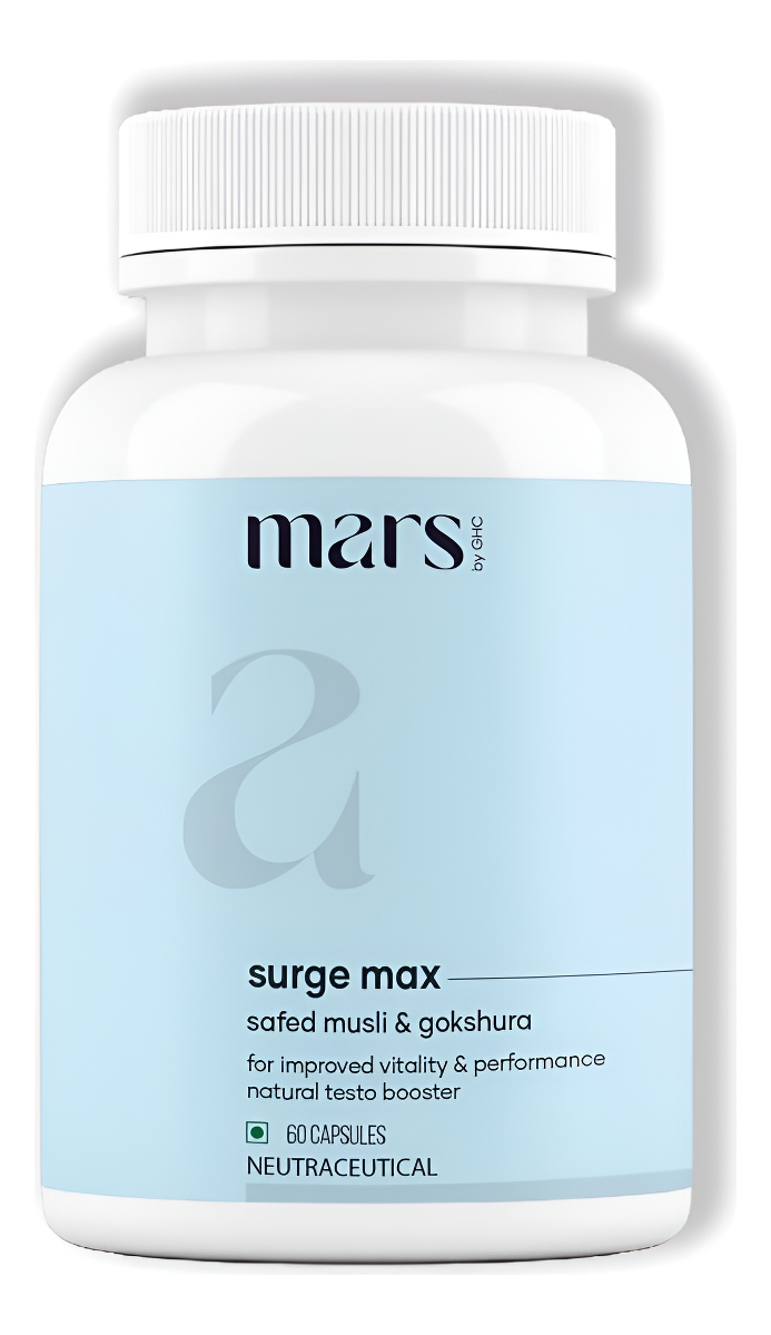 Mars Natural Ashwagandha, 60 Cápsulas Alimentadas Con Gokshura Y Musli Seguro | Potenciador De Energía Natural |