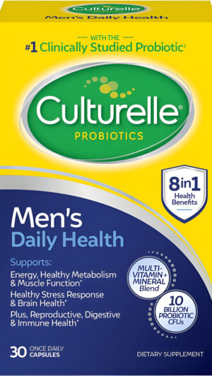 Culturelle Daily Health - Probiótico Y Multivitamínico 8 En 1 Para Hombres, 30 Unidades, Probióticos De Origen Natural