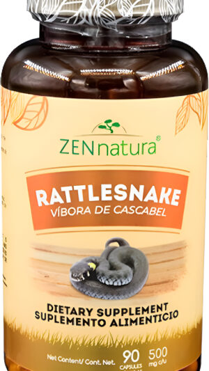 Vibora De Cascabel 90 Cápsulas 500 Mg Ea, Serpiente De Cascabel Polvo