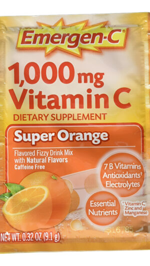 Emergen-c Paquetes De Mezcla De Bebidas Efervescente De Vitamina C, Libre De Cafeína, 9.3 Onzas