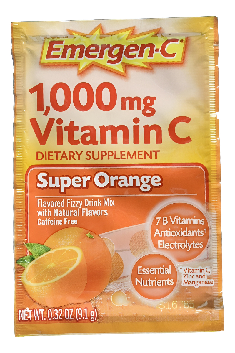 Emergen-c Paquetes De Mezcla De Bebidas Efervescente De Vitamina C, Libre De Cafeína, 9.3 Onzas