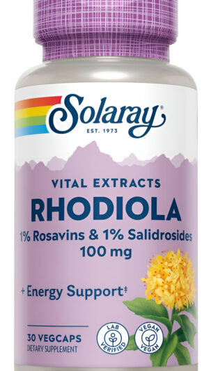 Solaray Extracto De Raíz De Rhodiola 100 Mg | Adaptógeno Herbario Para El Estrés Ocasional Y El Estado De Ánimo | 30 Un