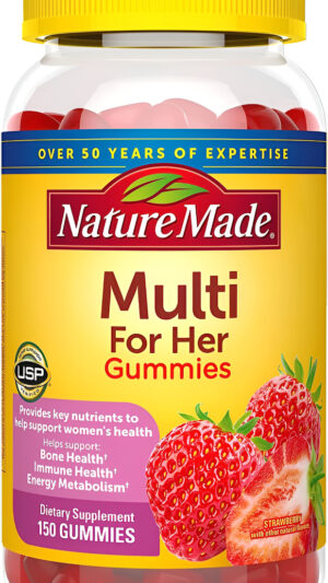 Nature Made Multivitamínico Para Ella, Para Mujer Para Apoyo Nutricional Diario 150 Gomitas Y Suministro De 75 Días