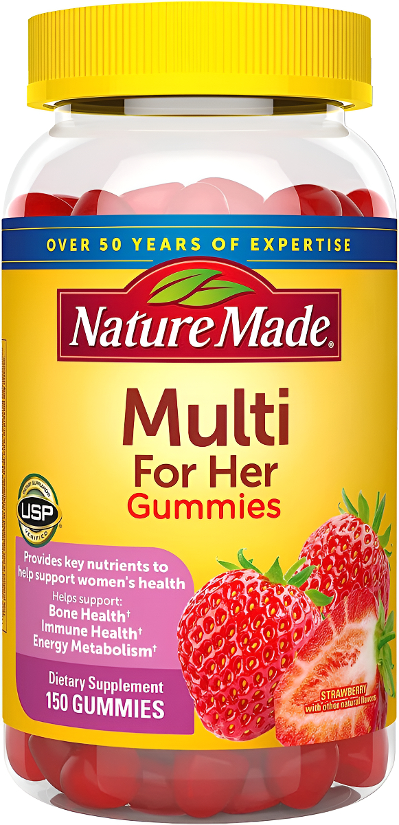 Nature Made Multivitamínico Para Ella, Para Mujer Para Apoyo Nutricional Diario 150 Gomitas Y Suministro De 75 Días