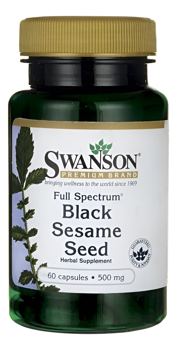Semilla De Sésamo Negra 500 Mg 60 Capsulas Soporte Inmune
