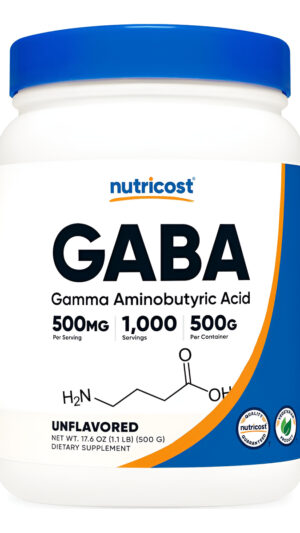Nutricost Polvo Puro Gaba 500g (ácido Gamma Aminobutírico) (17.64 Oz/1.1 Libras)