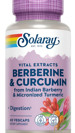 Solaray Extractos De Raíz De Berberina Y Curcumina | 60 Cápsulas Veganas