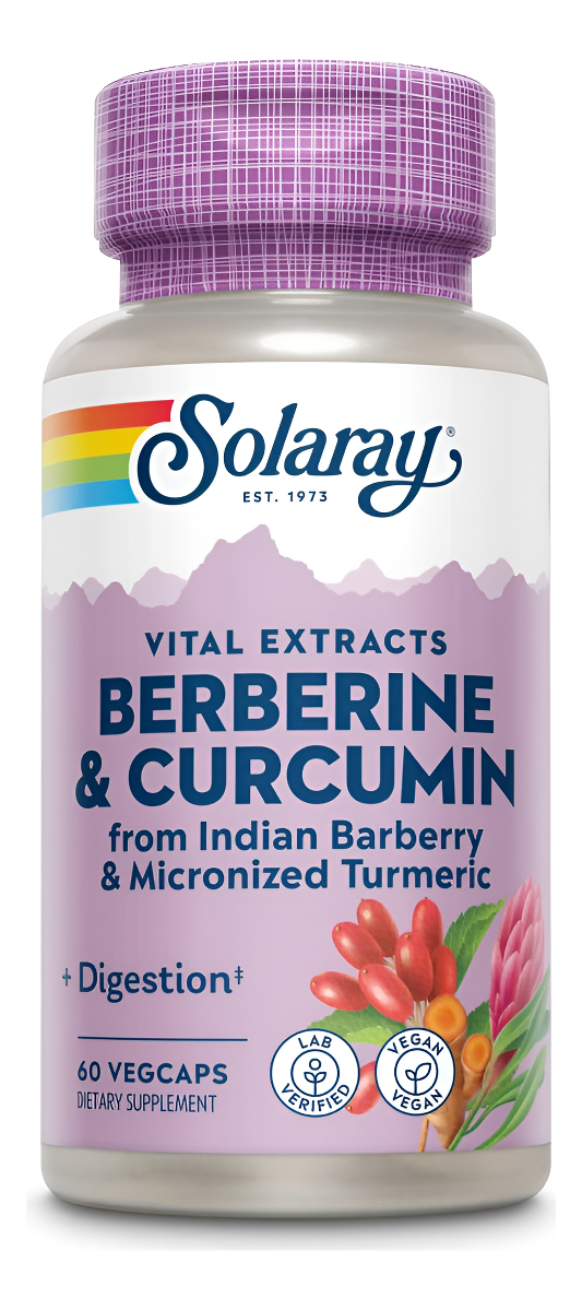 Solaray Extractos De Raíz De Berberina Y Curcumina | 60 Cápsulas Veganas