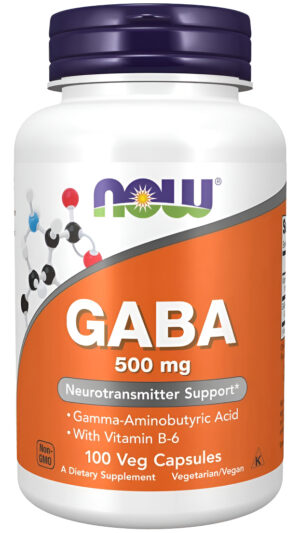 Now Foods Gaba 500mg, Apoyo Neurotransmisor, 100 Cápsulas Veganas