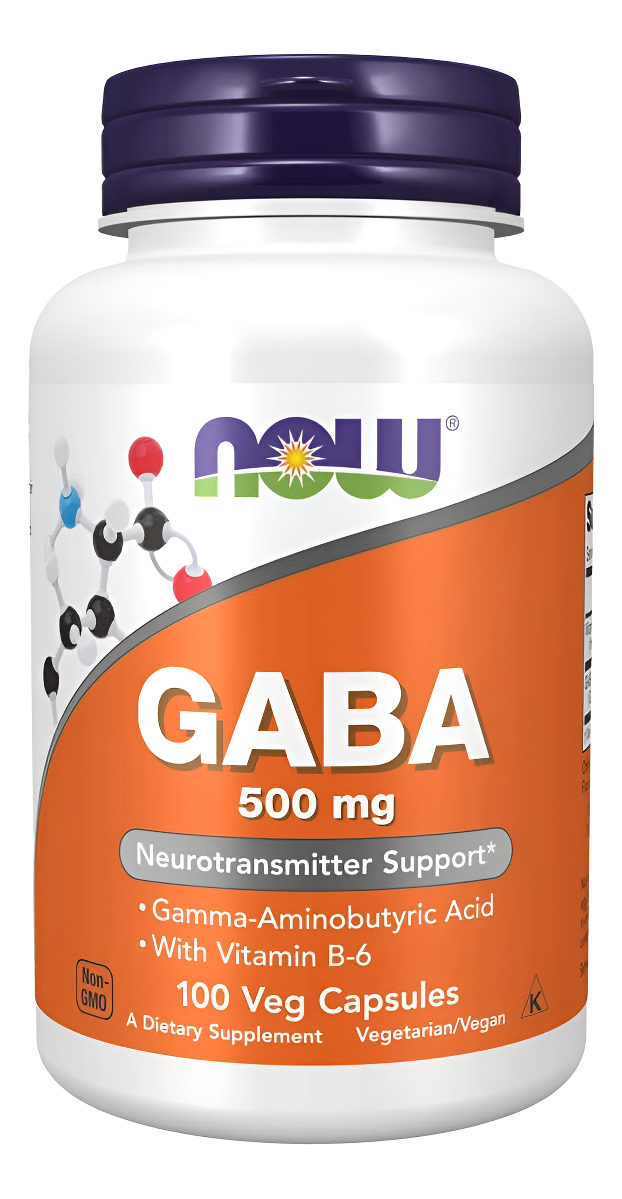Now Foods Gaba 500mg, Apoyo Neurotransmisor, 100 Cápsulas Veganas
