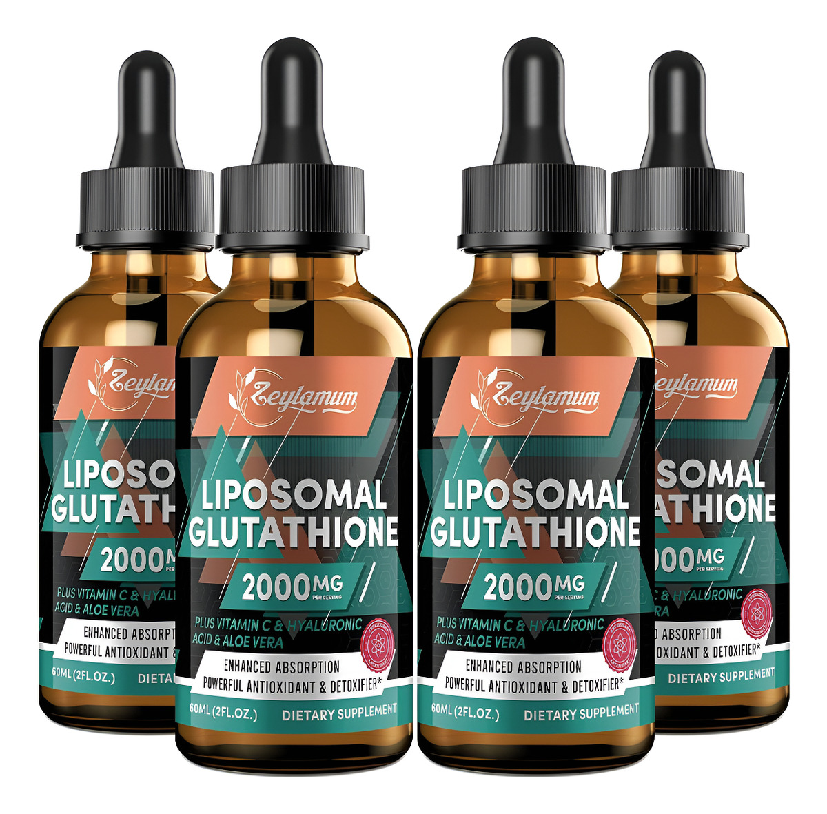 Gotas Líquidas De Glutatión Liposomal De 2000 Mg, Absorción Mejorada, Suplemento De Glutatión, Con Vitamina C, Ácido Hi