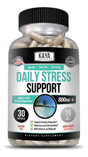 Kaya Naturals - Suplemento Vitamínico Natural Para Aliviar El Estrés A Base De Hierbas Para Relajar Y Calmar La Mente - Mejora El Estado De Ánimo - H