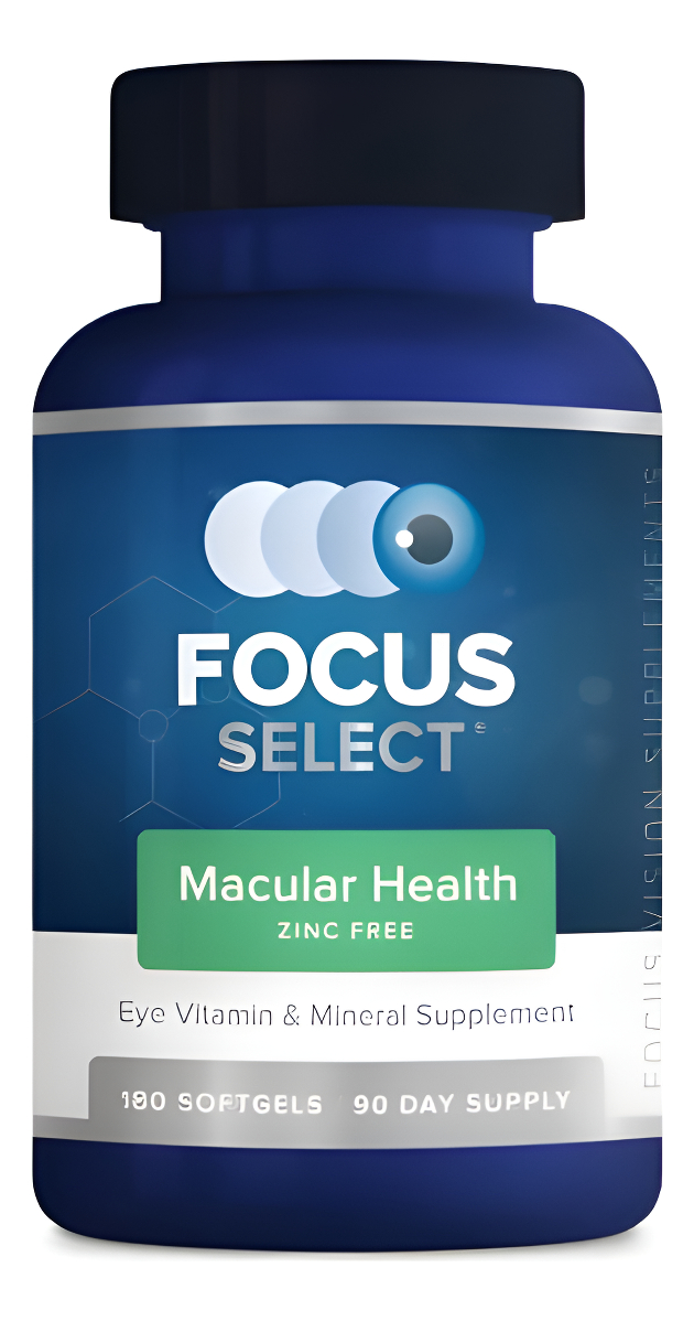 Focus Vitamins | Fórmula Libre De Zinc Focus Select | 180 Cápsulas De Gel Blando | Vitamina Y Suplemento Para Los Ojos |