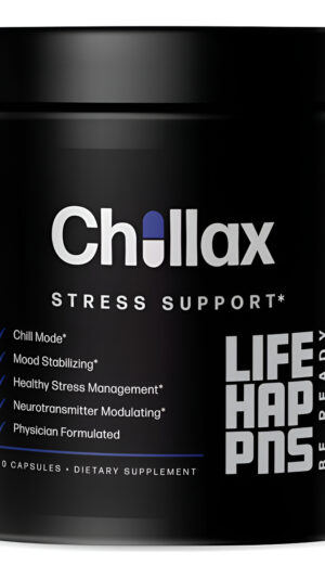 Life Happns Chillax, Suplemento De Apoyo Calmante, L Teanina, Magnesio, Gaba Y Azafrán Suplementos Para Relajación, Apo