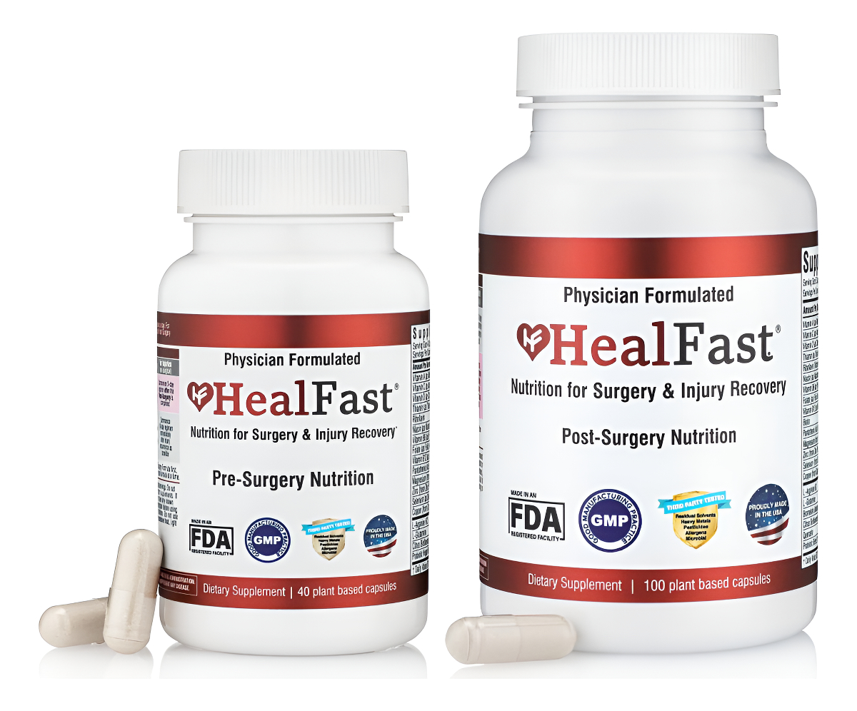 Healfast Suplemento Completo De Recuperación De Cirugía Y Lesiones (pre+post Op) Pack De 40 Y 100 Cápsulas