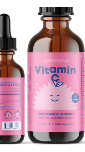 Joyspring Vitamina C Y Zinc Para Niños, Suplemento Líquido Con Zinc Y Saúco | 2 Fl. Oz.