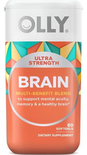 Olly 60 Cápsulas Blandas Cerebrales Ultra Fuertes, Nootrópicos, Omega-3, Vitaminas B6 Y B12,