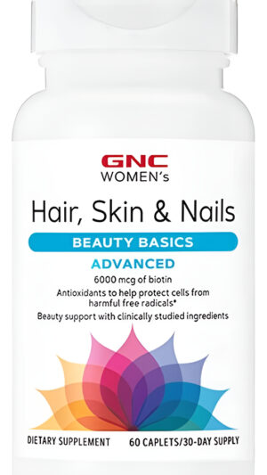Gnc Fórmula Avanzada Para Cabello Y Uñas Para Mujer, 60 Cápsulas (30 Porciones)