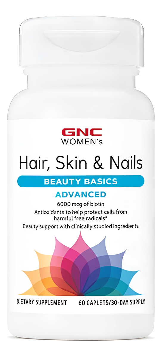 Gnc Fórmula Avanzada Para Cabello Y Uñas Para Mujer, 60 Cápsulas (30 Porciones)