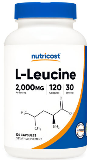 Nutricost L-leucina 2,000 Mg, 120 Cápsulas Vegetarianas, Sin Omg, Sin Gluten, 30 Porciones