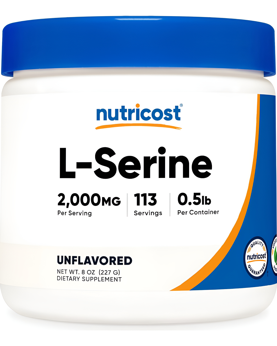 Nutricost L-serine En Polvo, 113 Porciones (0.5 Libras) - 2,000 Mg Por Porción - Sin Omg, Sin Gluten
