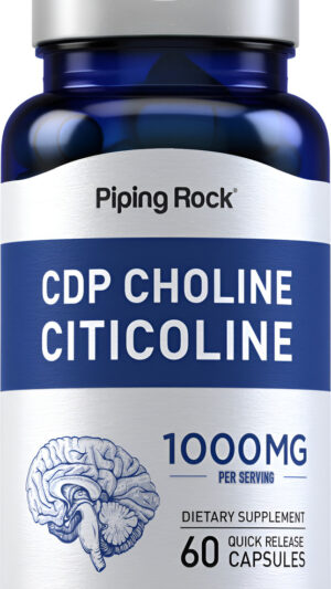 Piping Rock Cdp Colina Citicolina 1000mg | 60 Cápsulas | Suplemento Sin Omg, Sin Gluten