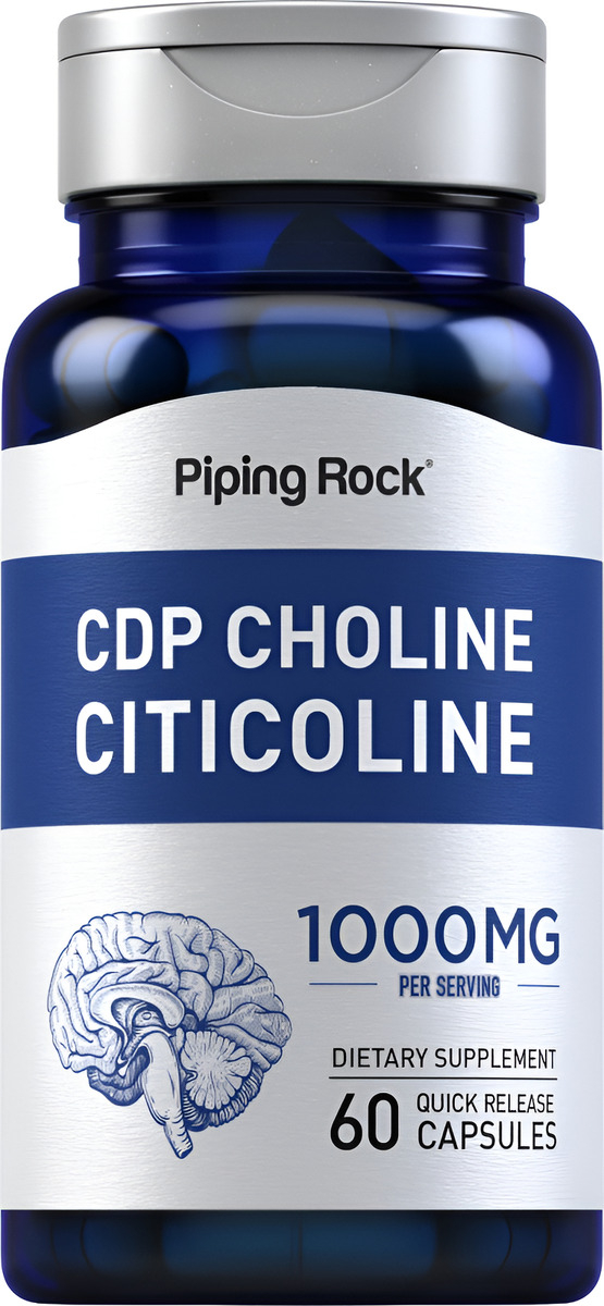 Piping Rock Cdp Colina Citicolina 1000mg | 60 Cápsulas | Suplemento Sin Omg, Sin Gluten