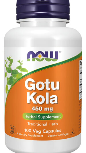 Now Suplementos, Gotu Kola (centella Asiatica) 450 Mg, Suplemento De Hierbas, 100 Cápsulas Vegetales