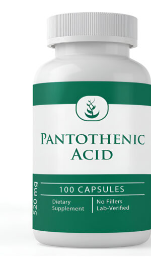 Ácido Pantoténico (100 Cápsulas) Puro, Vitamina B5, Suplemen