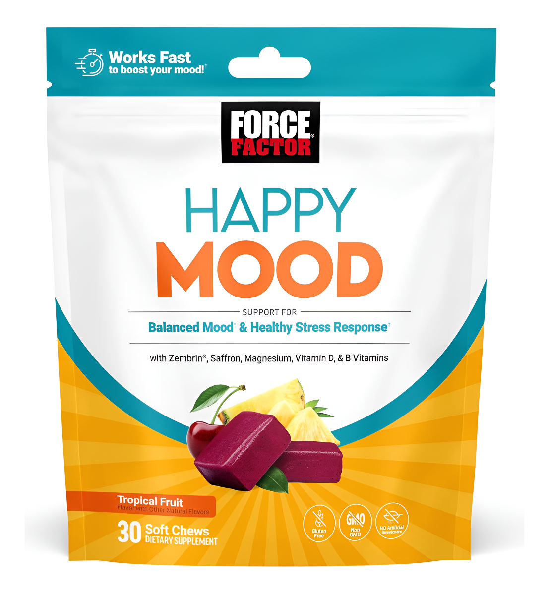 Force Factor Suplemento Happy Mood, Apoyo Del Estado De Ánimo Y Equilibrio Del Estado De Ánimo Para Apoyar La Felicidad