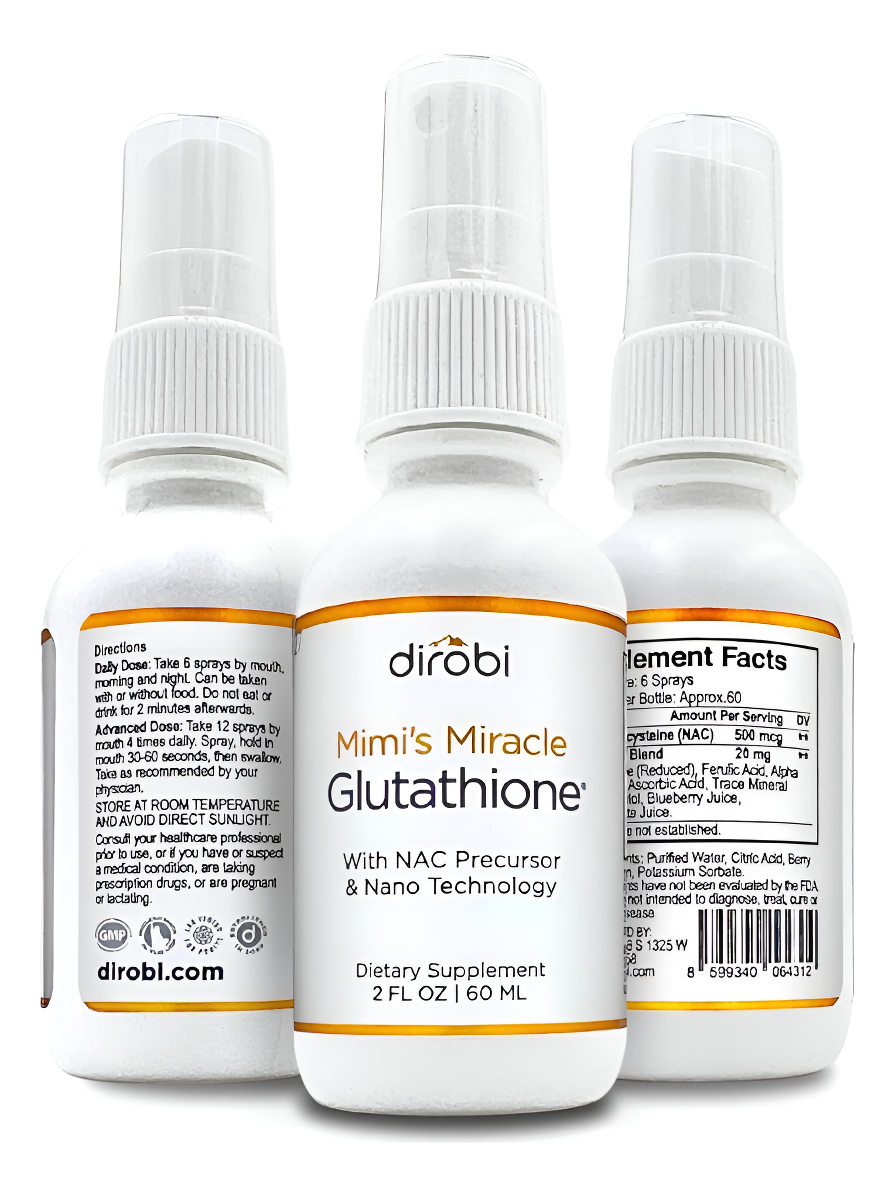 Mimi's Miracle - Spray De Glutatión, Antioxidante Sublingual, Suplemento De Glutatión Reducido Con Ácido Ascórbico, Ext