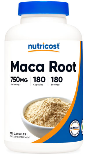 Nutricost Raíz De Maca (lepidium Meyenii) 750 Mg, 180 Cápsulas, 180 Porciones