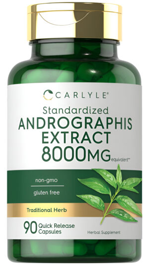 Carlyle Andrographis Paniculata Cápsulas | 8000 Mg | 90 Unidades | Suplemento Sin Omg Y Sin Gluten