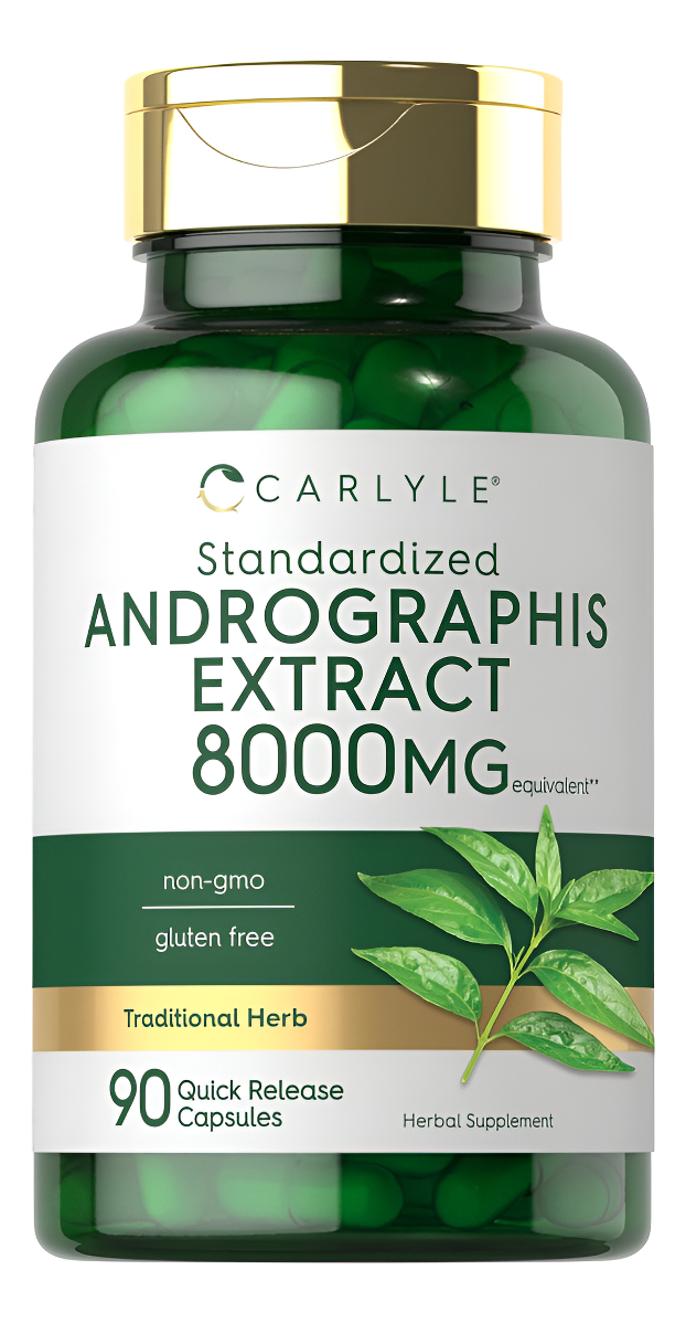 Carlyle Andrographis Paniculata Cápsulas | 8000 Mg | 90 Unidades | Suplemento Sin Omg Y Sin Gluten