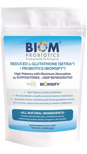 L-glutatión Reducido De 500 Mg De Alta Potencia (marca Setria) + Supositorio Probiótico. Fórmula De Glutatión Biodispon