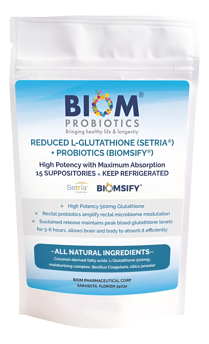 L-glutatión Reducido De 500 Mg De Alta Potencia (marca Setria) + Supositorio Probiótico. Fórmula De Glutatión Biodispon