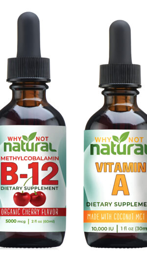 Why Not Natural Paquete De Gotas Orgánicas De Vitamina B12 Y Vitamina A Líquida